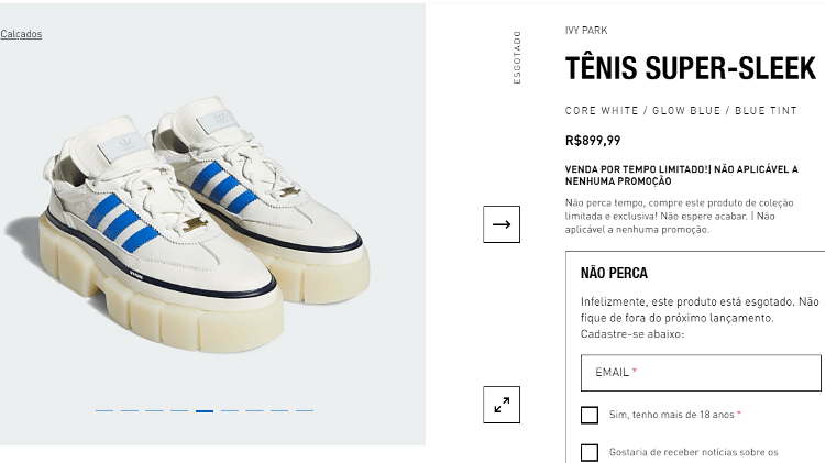 Tênis usado por Adriane Galisteu é de marca da Beyoncé - Reprodução/Adidas - Reprodução/Adidas