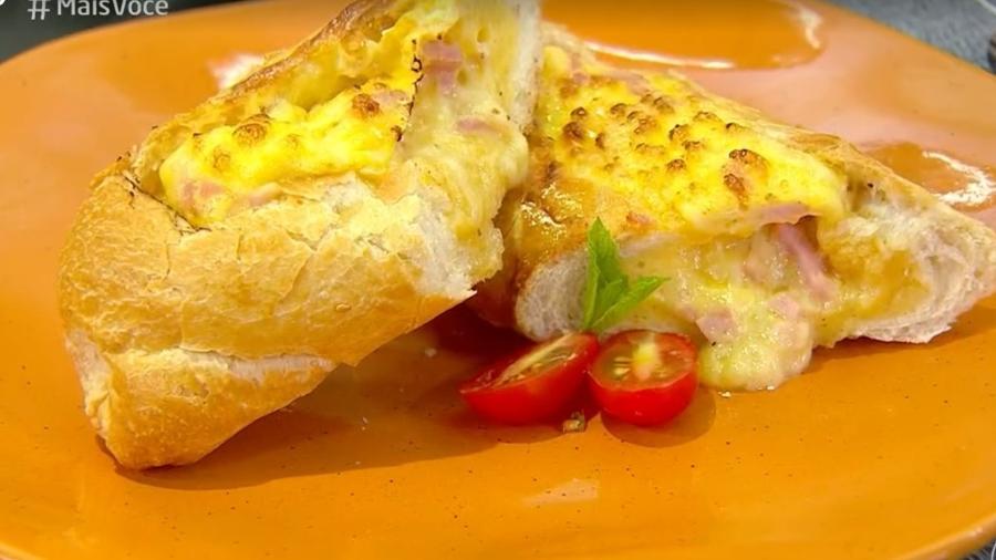 Lanche de pão com ovo feito por Ana Maria Braga - Reprodução/TV Globo