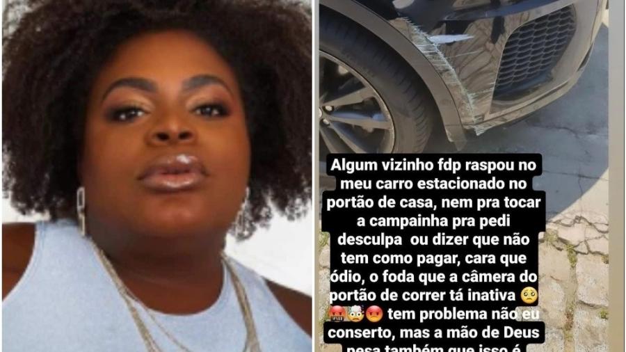 Jojo Todynho ficou indignada com ralado no para-choque do seu Jaguar E-Pace 2018, adquirido em agosto passado em Curitiba (PR) - Reprodução/Instagram
