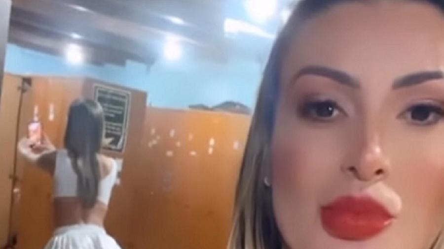 Andressa Urach mostra o bumbum quando filma dança com figurino de boate de entretenimento adulto - Reprodução/Instagram 