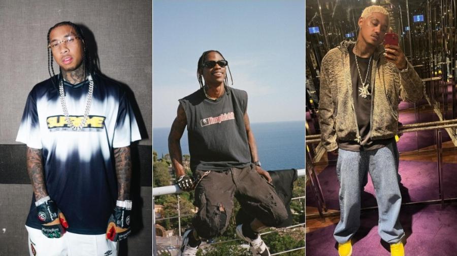 Tyga, Travis Scott e Alexander Edwards se envolveram em confusão após um deles ser confudido por DJ - Reprodução/Instagram