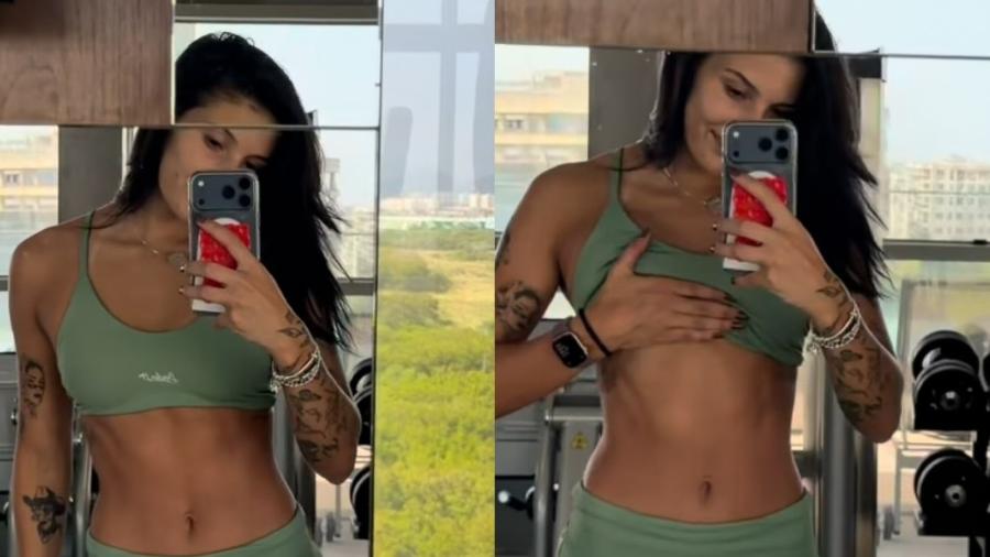 Ana Castela Ostenta Abdômen Trincado e Corpo Tonificado em Treino Funcional