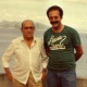 Mussa Calil Neto posa ao lado de Oscar Niemeyer, no Rio de Janeiro, em dezembro de 1984; membro d'Os Independentes foi à Cidade Maravilhosa para contratar arquiteto para construir o novo Parque do Peão - Divulgação