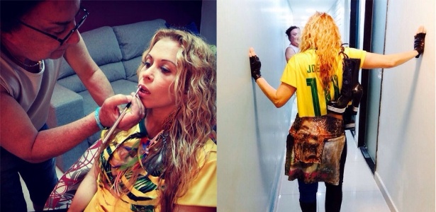 Joelma usa camisa do Brasil personalizada com o seu nome para gravação do clipe - Divulgação