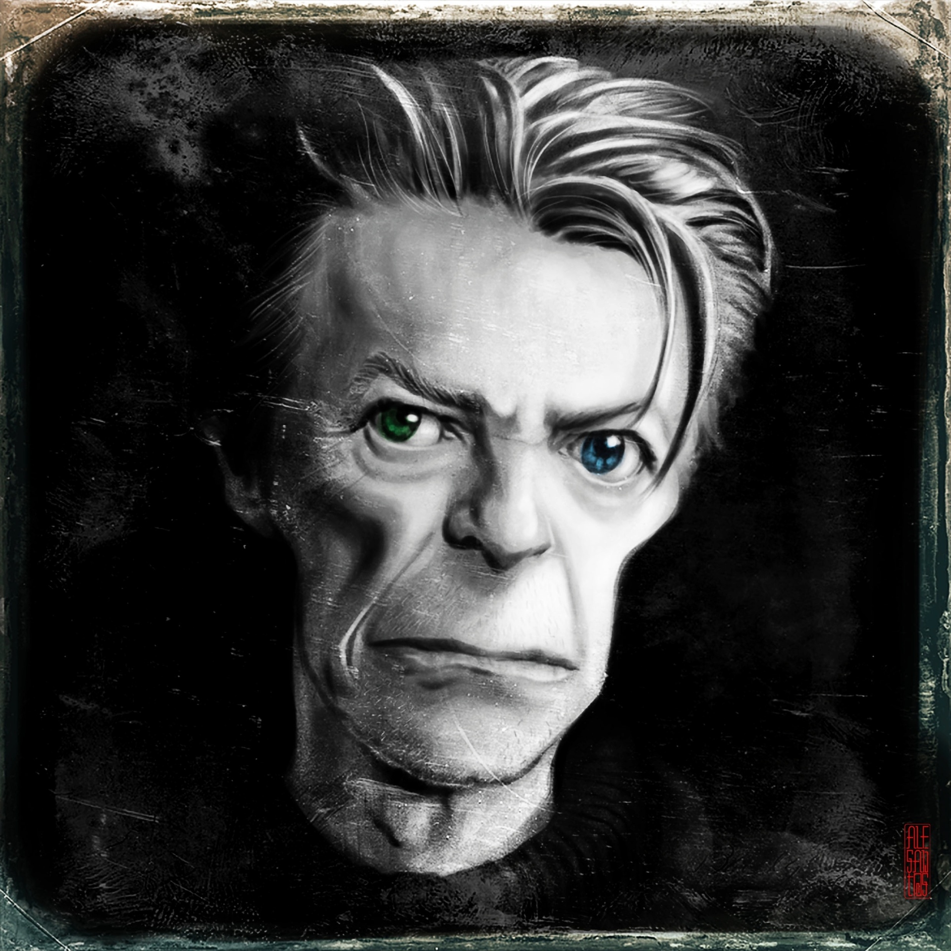Ale Santos prestou homenagem ao cantor David Bowie com uma imagem marcante do artista - Ale Santos