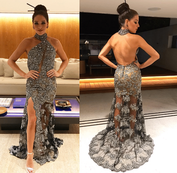 A atriz Luma Costa mostra no Instagram a frente e o verso da roupa que vai usar no baile de Carnaval do Copacabana Palace, realizado na noite deste sábado - Reprodução/Instagram/@lumacostaa