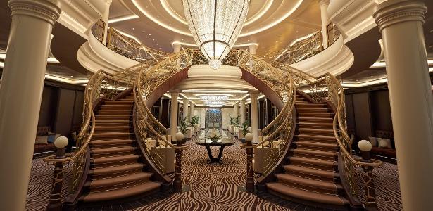 Átrio do navio Seven Seas Explorer, que vem ao Brasil em 2019 - Divulgação/Regent Seven Seas - Divulgação/Regent Seven Seas