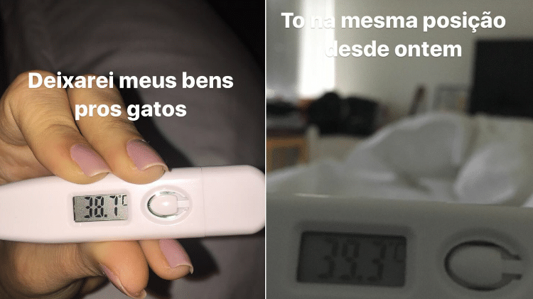 Tatá Werneck publicou fotos mostrando que estava febril - Reprodução/Instagram/tatawerneck - Reprodução/Instagram/tatawerneck