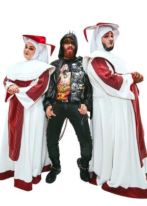 Erick Krominski na peça "Absurdos Sérios" que tem Celso Melez, Isabela Prado, Juliano Dip, Natália Albu e Samya Enes no elenco - Divulgação - Divulgação