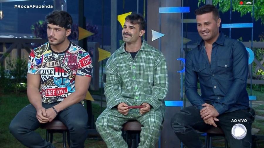 Lucas Viana, Jorge Sousa e Rodrigo Phavanello formam a quinta roça - Reprodução/RecordTV