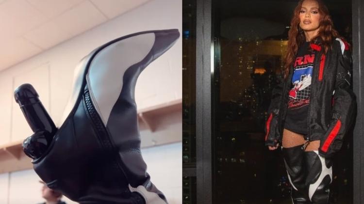 Anitta investe em botas 'diferentonas' e chama a atenção
