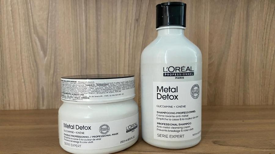 Shampoo e máscara de tratamento da linha Metal Detox da L?Oréal 