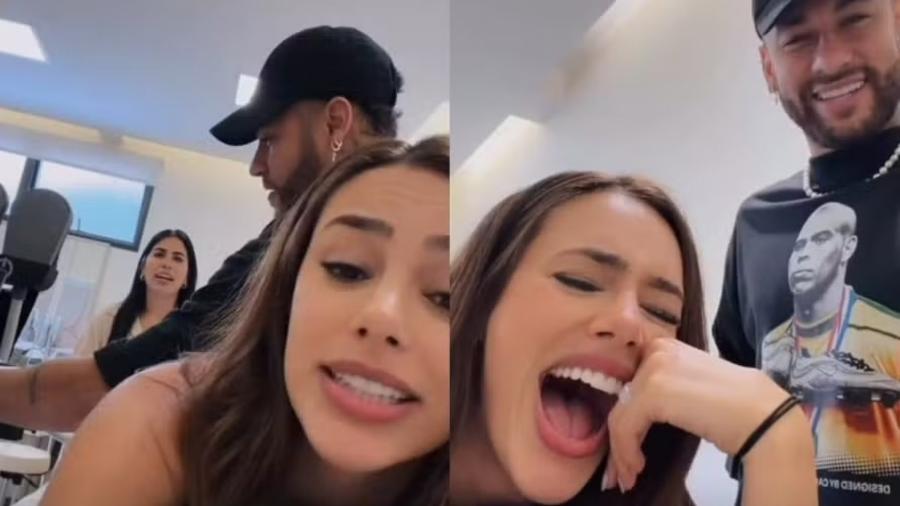 Neymar brinca com Bruna Biancardi em procedimento estético Neymar brinca com Bruna Biancardi em procedimento estético