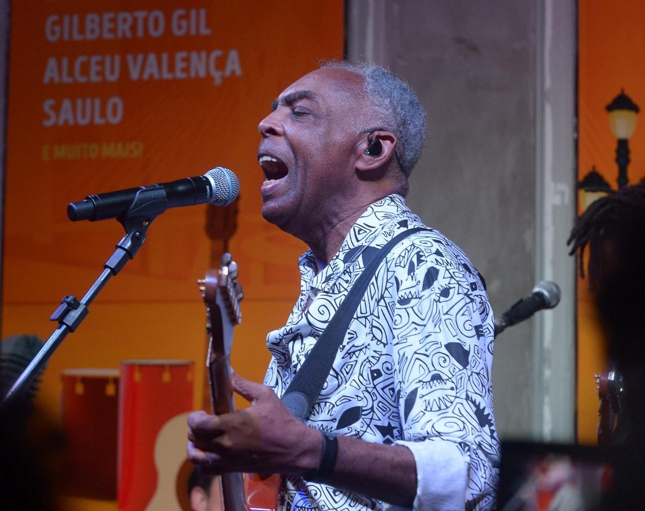 Gilberto Gil no Bar Brahma em SP - Francisco Cepeda/AgNews