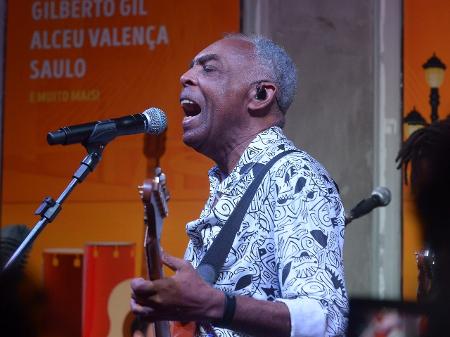 Gilberto Gil faz show no Bar Brahma em São Paulo durante o Carnaval - Francisco Cepeda/AgNews