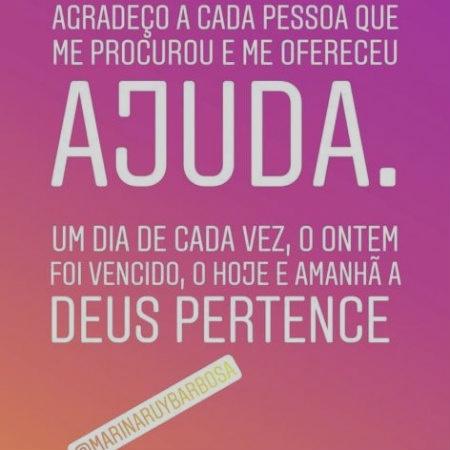 Seguidora agradece apoio de Marina Ruy Barbosa: "Um dia de cada vez" - Reprodução/Instagram - Reprodução/Instagram