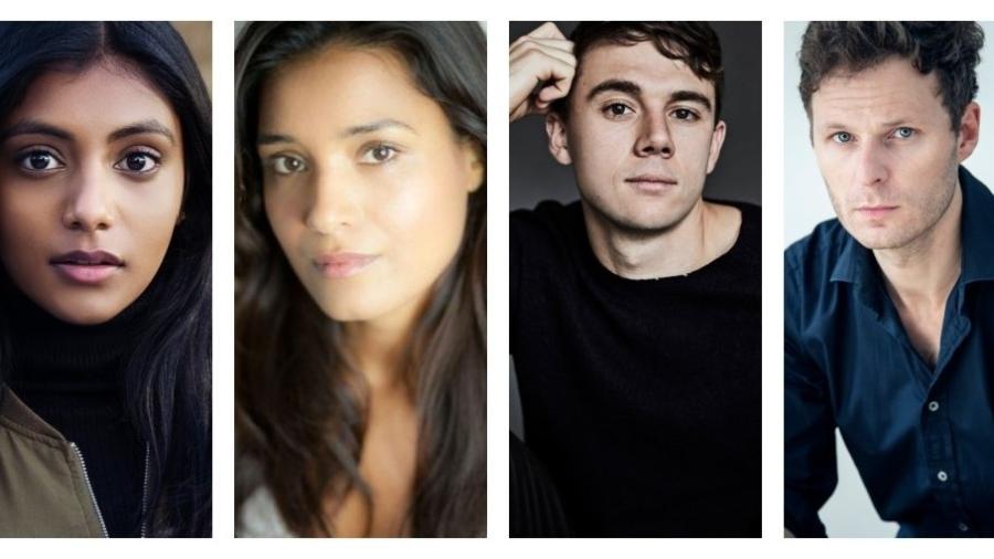 Os 4 novos atores de "Bridgerton": Charithra Chandran, Shelley Conn, Calam Lynch e Rupert Young - Reprodução/Twitter