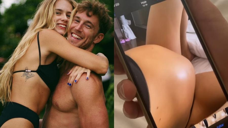 Isa Scherer mostrou a contração na barriga ao lado do namorado, Rodrigo Calazans  - Reprodução/Instagram