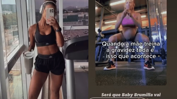 Brunna Gonçalves comenta rotina de exercícios e brinca com vídeo de bebê