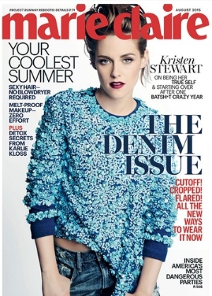 Kristen Stewart é capa da edição de agosto da "Marie Claire" americana