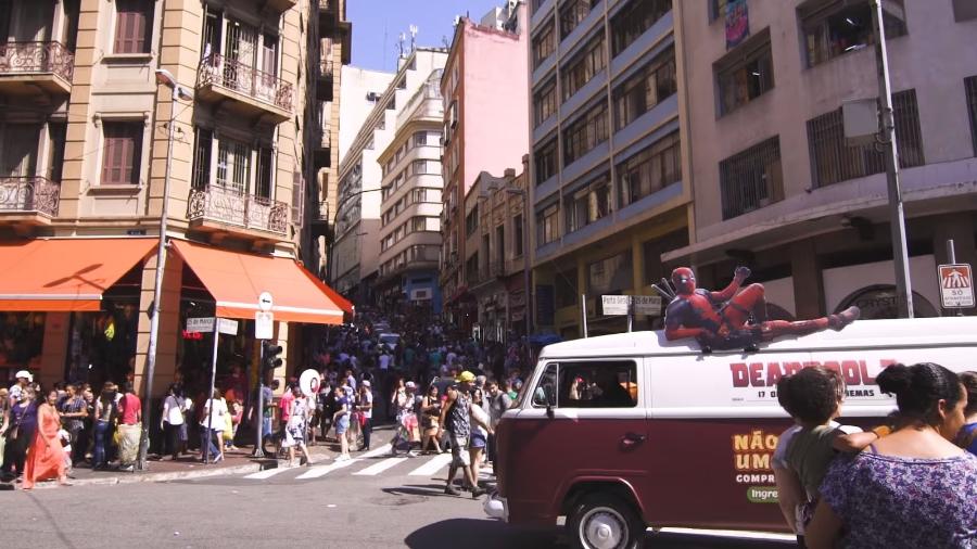 Carro da pamonha divulga filme "Deadpool 2" em São Paulo - Reprodução/YouTube