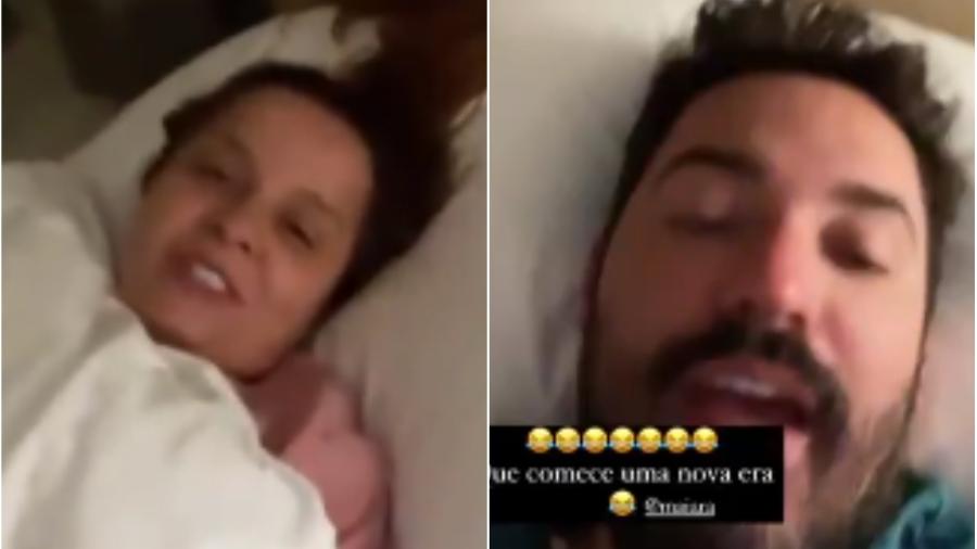 Maiara e Fernando aparecem deitados na cama de hotel em Dubai - Reprodução/Instagram