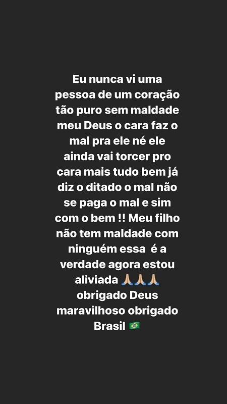 BBB 21: Mãe de Bil comemora saída do filho do reality show - Reprodução/Globoplay - Reprodução/Globoplay