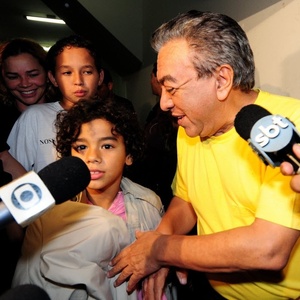 Mauricio de Sousa no dia da libertação de Marcelinho, sequestrado em 2008 - Lucas Lacaz Ruiz/Folhapress - Lucas Lacaz Ruiz/Folhapress