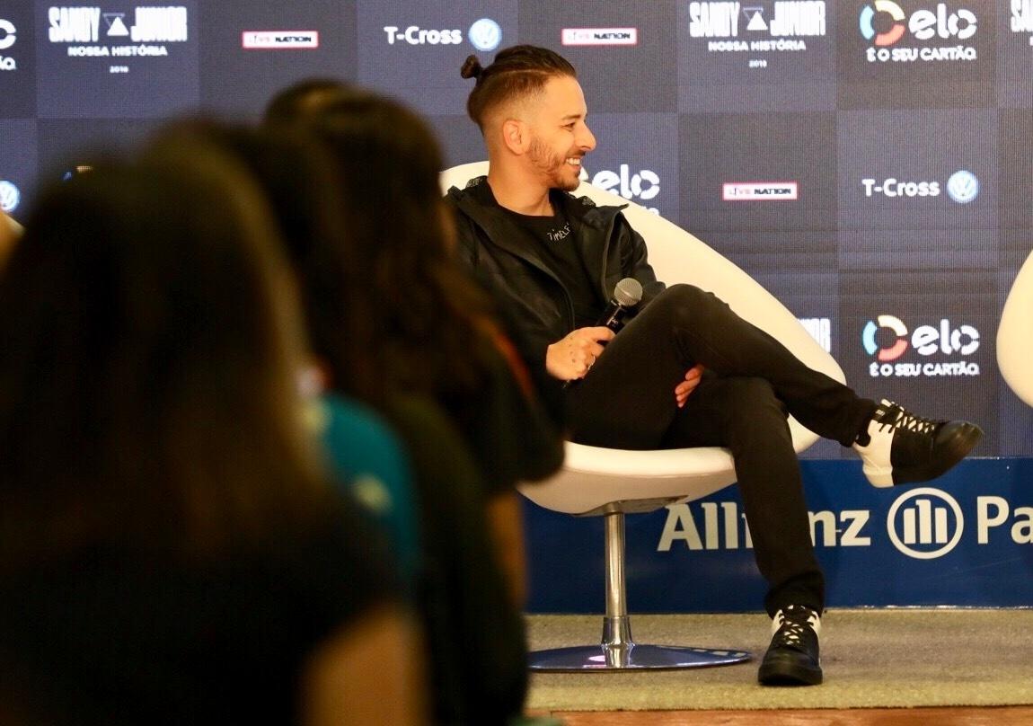 Sandy e Junior reuniram a imprensa hoje, no Allianz Parque, em São Paulo, para anunciar a turnê de reunião Nossa História - Mariana Pekin/UOL