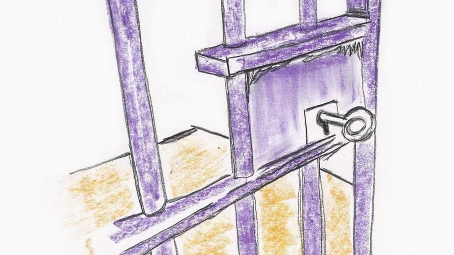 Desenho "The Cell Door", de Nelson Mandela, que será leiloado - Reprodução