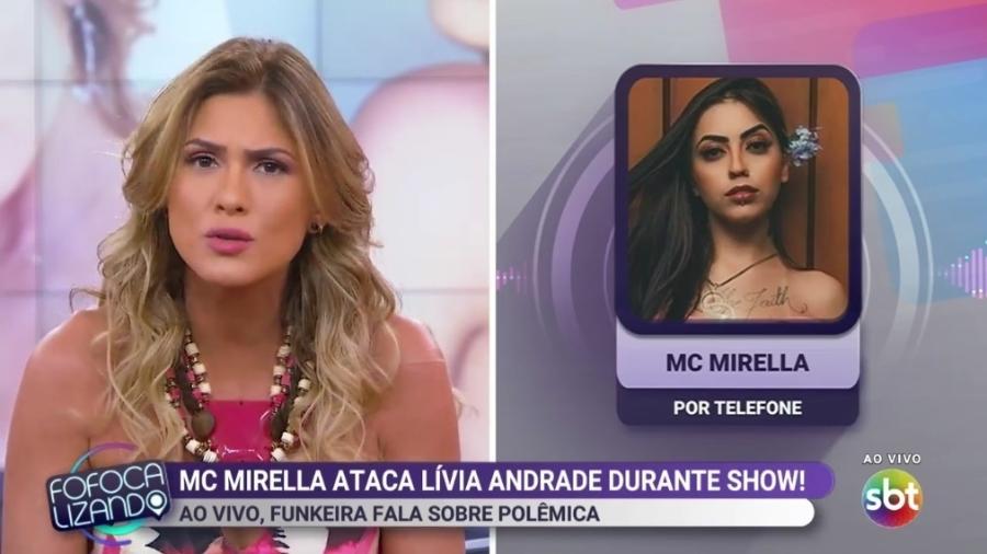 Lívia Andrade discute com MC Mirella no "Fofocalizando" após ser ameaçada pela funkeira - Reprodução/SBT