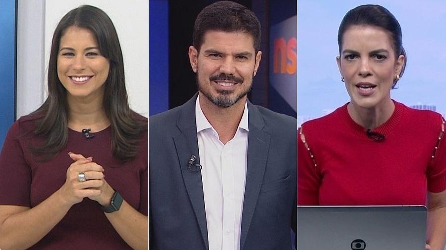 Jessica Senra, Fabian Londero e Mariana Gross, âncoras locais que apresentarão o JN - Montagem/UOL/Reprodução/TV Globo
