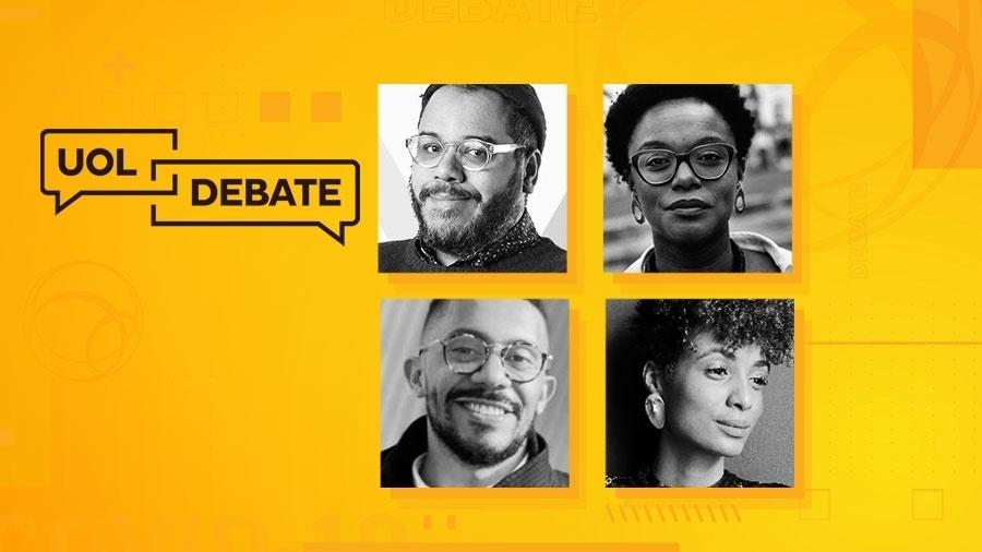 O UOL Debate terá a presença de Stephanie Ribeiro, Tainá de Paula, Thiago Amparo e mediação de MM Izidoro - Arte/UOL