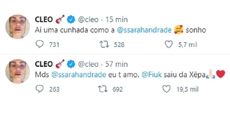 Cleo Pires elogia Sarah após prova do líder