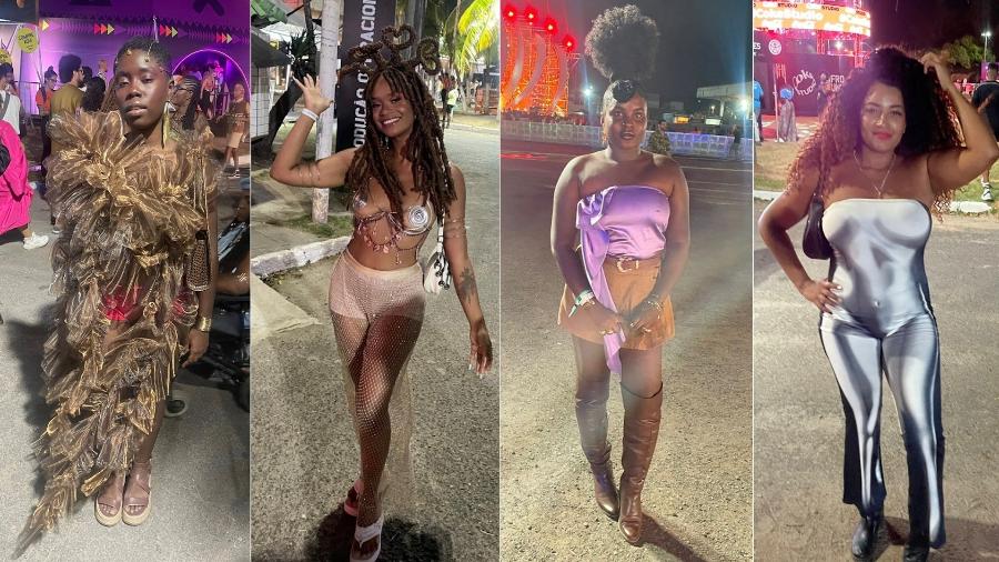 Têca, Ludmilla, Emille e Tainara produziram look especialmente para o Afropunk 2024, em Salvador - Cauê Mendes/UOL