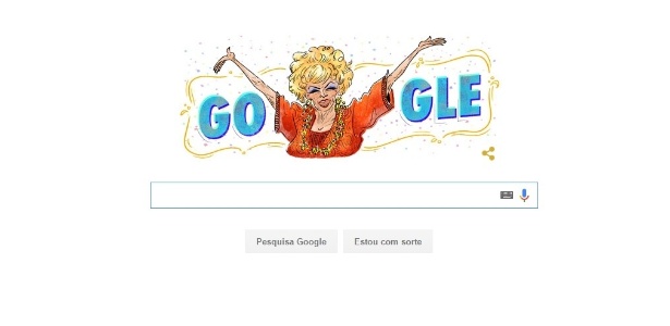 Dercy Gonçalves, que morreu em 2008, recebe homenagem do Google no Brasil - Reprodução/Google