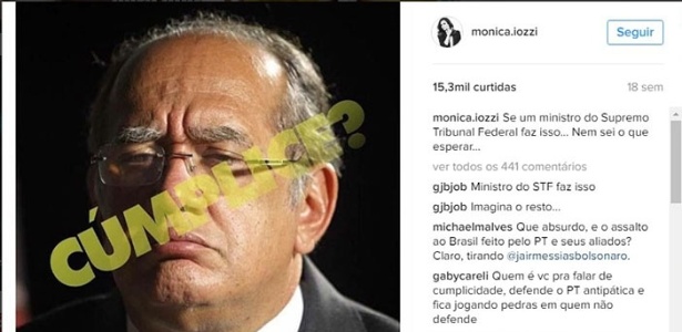 mai.2016 - Monica Iozzi critica ministro Gilmar Mendes por habeas corpus a Roger Abdelmassih - Reprodução/Instagram/monica.iozzi - Reprodução/Instagram/monica.iozzi