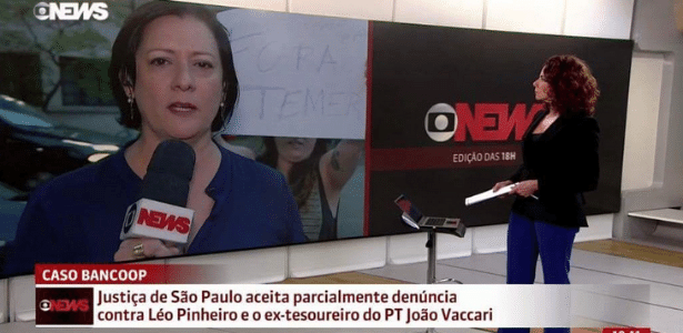 Jornalista da Globo News diz que manifestante não sabe como funciona câmera - Reprodução/Globo News