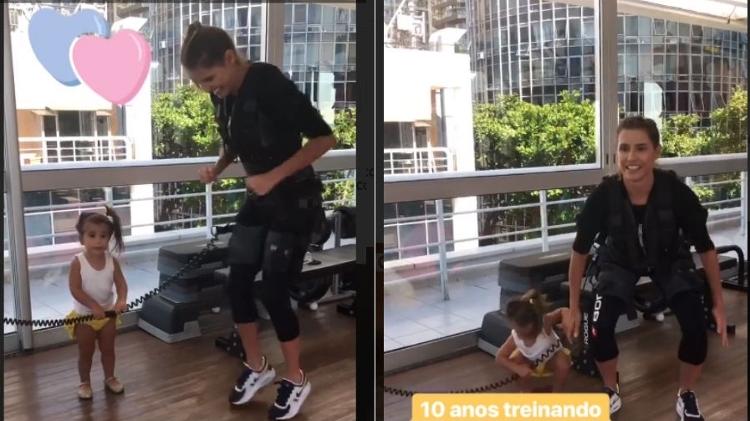 Deborah Secco treina com a companhia da filha, Maria Flor - Reprodução/Instagram - Reprodução/Instagram