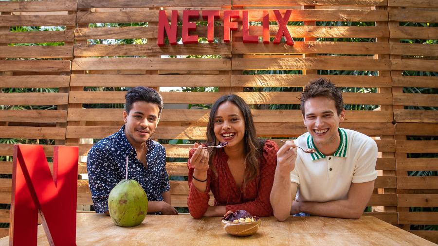 Christian Navarro, Alisha Boe e Brandon Flynn promovem a segunda temporada de "13 Reasons Why" em São Paulo - Mauricio Santana/Netflix/Divulgação