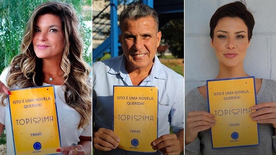 Cristiana Oliveira, Eri Johnson e Camila Rodrigues usam meme para divulgar "Topíssima" - Montagem/UOL/Reprodução/Instagram