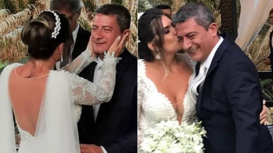 Cybelle Herminio e Tom Veiga no casamento deles, em janeiro - Reprodução/Instagram