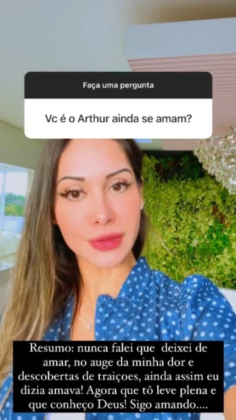 Mayra Cardi diz que ainda ama Arthur Aguiar - Reprodução/Instagram - Reprodução/Instagram