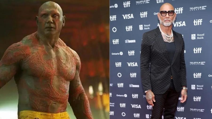 Antes e depois do ator Dave Bautista - Reprodução/GettyImages