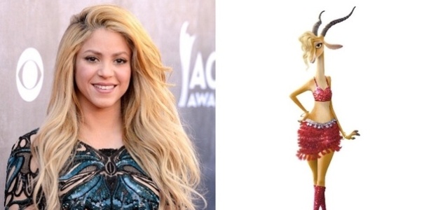 Shakira, que dublará personagem Gazelle em Zootopia, nova animação da Disney - Reprodução/Montagem