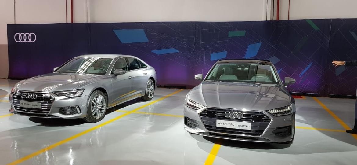 Novos A6 (à esquerda) e A7 foram exibidos pela primeira vez no Brasil em novembro do ano passado, no Salão do Automóvel - Eugênio Augusto Brito/UOL