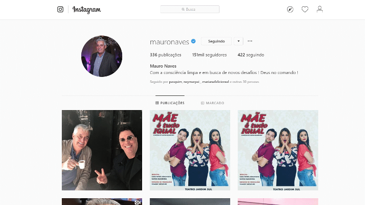 Mauro Naves mudou descrição de perfil no Instagram - Reprodução - Reprodução