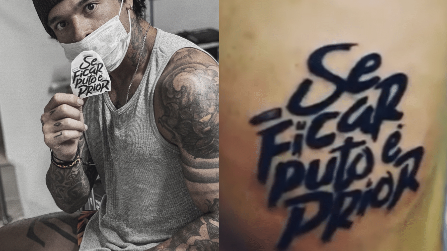 O rapper Murilo Guccin homenageou Felipe Prior com tatuagem - Reprodução/Instagram