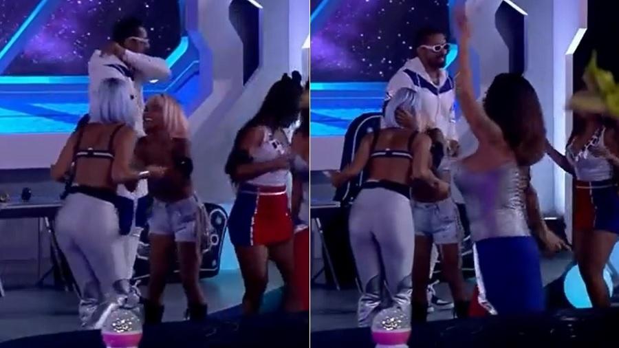 A Fazenda 2021: Aline Mineiro e Sthe Matos se beijam na penúltima festa do reality show - Reprodução/Playplus