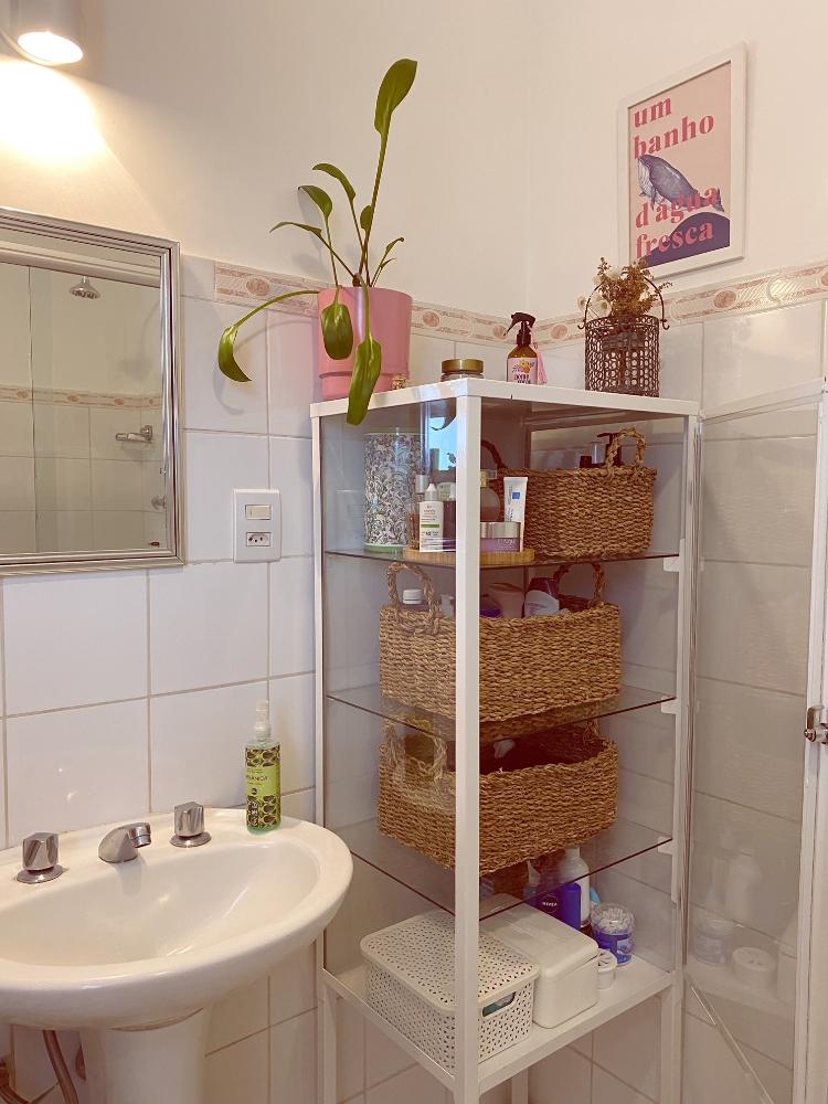 A aplicação do móvel no banheiro de Thassiana - Arquivo pessoal - Arquivo pessoal